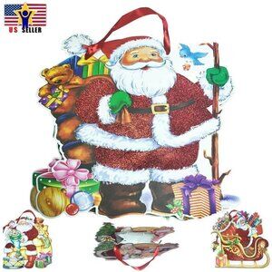 Diona J Rudolph Santa A Snowman Reindeer Christmas Xmas GIFT  BAG Tote Shopper